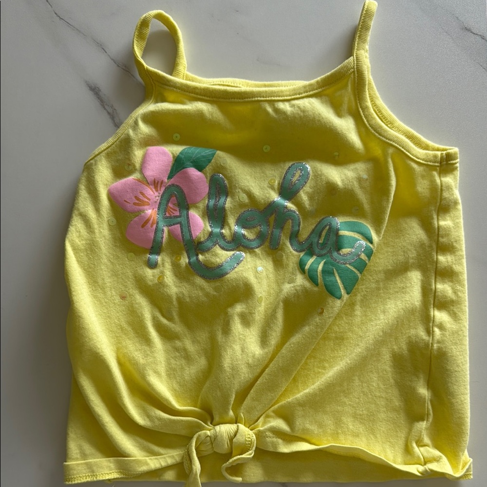 Carter's Pink and Yellow Tank Top Stretchy Lightweight Design Size 3T